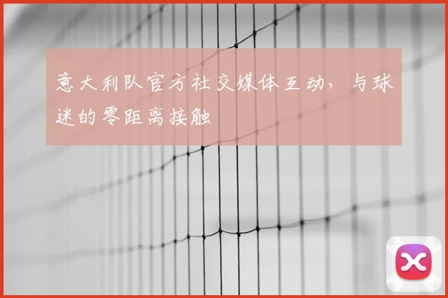 意大利队官方社交媒体互动，与球迷的零距离接触
